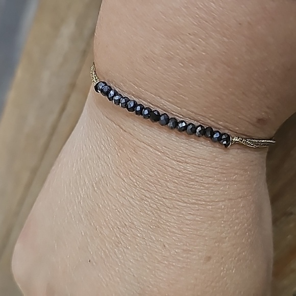 Stella & Dot Gold Chain Glass Beads Adjustable Bracelet - Picture 3 of 4